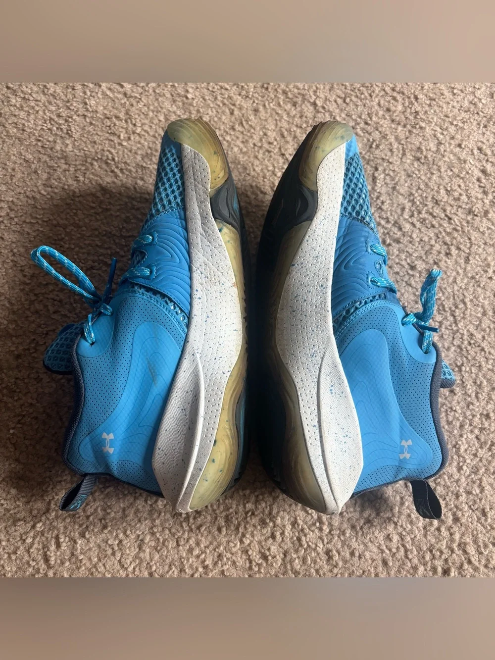 Under Armour Embiid One Basketball Shoes Viral Blue Mens 10 HOVR Sneaker
